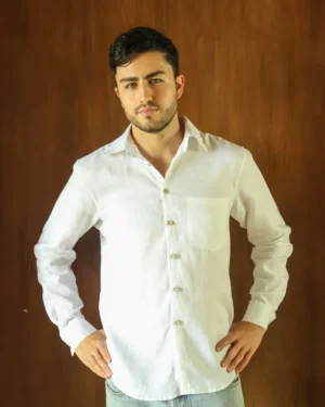 Camisa de lino blanca